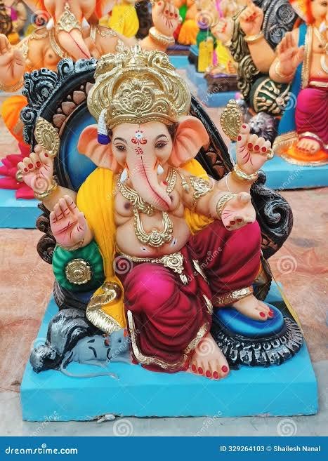 Shree Ganesh Murthy — a beautifully decorated traditional Lord Ganesha idol